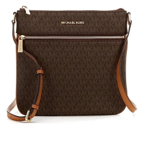 MICHAEL KORS Women’s Handbag Crossbody Logo Bag Brown Acorn AUTHENTIC - Picture 2 of 15